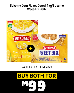 BOKOMO CORN FLAKES CEREAL 1kg/BOKOMO WEET-BIX 900g, BUY BOTH FOR M99
