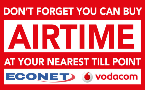 DON'T FORGET YOU CAN BUY AIRTIME AT YOUR NEAREST TILL POINT