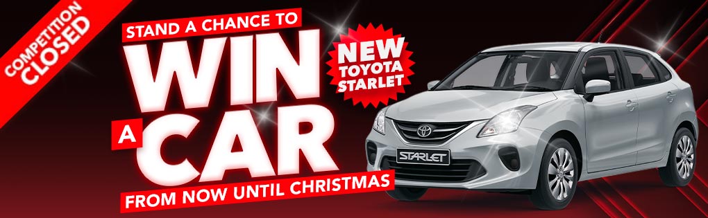 STAND A CHANCE TO WIN A CAR FROM NOW UNTIL CHRISTMAS